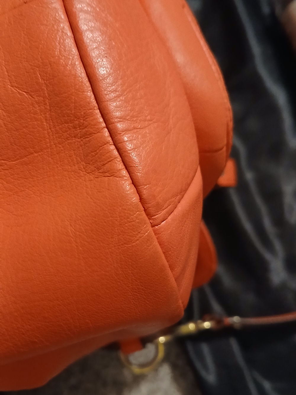 Coach Campbell Eva Flap Satchel Red Orange Leather Crossbody Shoulder Bag Gold - Picture 8 of 16